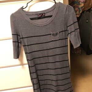 Take Out Gray Striped Mini Dress